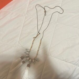 Elegant White Tassel Necklace